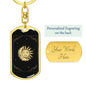 Tarot Card Moon And Sun Keychain Dog Tag Stainless Steel or 18k Gold-Express Your Love Gifts