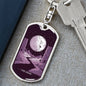 Tarot Card Moon Tarot Keychain Dog Tag Stainless Steel or 18k Gold-Express Your Love Gifts