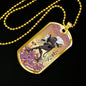 Tarot Card Necklace Five Of Swords Stainless Steel or 18k Gold Dog Tag 24"-Express Your Love Gifts