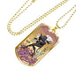Tarot Card Necklace Five Of Swords Stainless Steel or 18k Gold Dog Tag 24"-Express Your Love Gifts
