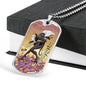 Tarot Card Necklace Five Of Swords Stainless Steel or 18k Gold Dog Tag 24"-Express Your Love Gifts