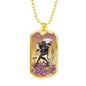 Tarot Card Necklace Five Of Swords Stainless Steel or 18k Gold Dog Tag 24"-Express Your Love Gifts