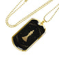 Tarot Card Necklace King Stainless Steel or 18k Gold Dog Tag 24"-Express Your Love Gifts