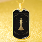 Tarot Card Necklace King Stainless Steel or 18k Gold Dog Tag 24"-Express Your Love Gifts