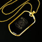 Tarot Card Necklace Magic Crystal And Hand Stainless Steel or 18k Gold Dog Tag 24"-Express Your Love Gifts