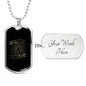 Tarot Card Necklace Magic Crystal And Hand Stainless Steel or 18k Gold Dog Tag 24"-Express Your Love Gifts