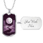 Tarot Card Necklace Moon Tarot Stainless Steel or 18k Gold Dog Tag 24"-Express Your Love Gifts