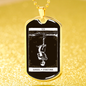 Tarot Card Necklace Skeleton Hanged Man Stainless Steel or 18k Gold Dog Tag 24"-Express Your Love Gifts