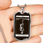Tarot Card Necklace Skeleton Hanged Man Stainless Steel or 18k Gold Dog Tag 24"-Express Your Love Gifts