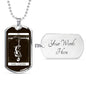 Tarot Card Necklace Skeleton Hanged Man Stainless Steel or 18k Gold Dog Tag 24"-Express Your Love Gifts