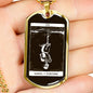 Tarot Card Necklace Skeleton Hanged Man Stainless Steel or 18k Gold Dog Tag 24"-Express Your Love Gifts