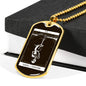 Tarot Card Necklace Skeleton Hanged Man Stainless Steel or 18k Gold Dog Tag 24"-Express Your Love Gifts