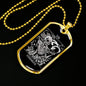 Tarot Card Necklace Strength Stainless Steel or 18k Gold Dog Tag 24"-Express Your Love Gifts