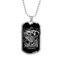 Tarot Card Necklace Strength Stainless Steel or 18k Gold Dog Tag 24"-Express Your Love Gifts