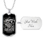 Tarot Card Necklace Strength Stainless Steel or 18k Gold Dog Tag 24"-Express Your Love Gifts