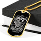 Tarot Card Necklace Strength Stainless Steel or 18k Gold Dog Tag 24"-Express Your Love Gifts