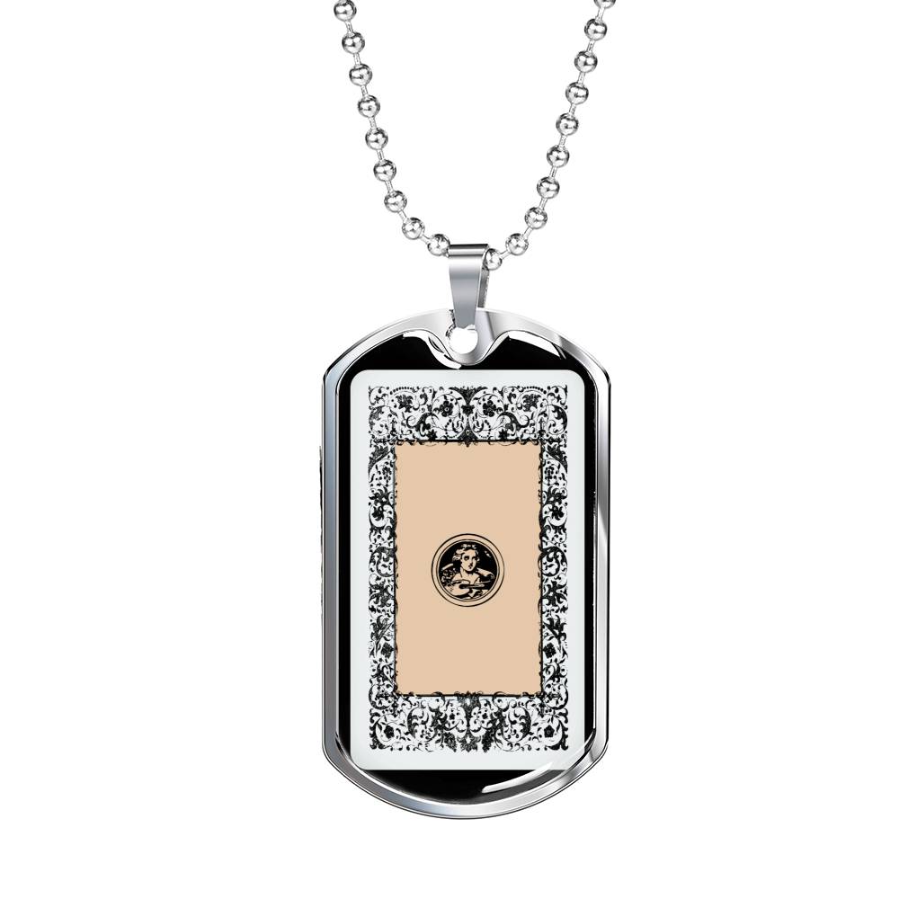 Tarot Card Necklace The Back Stainless Steel or 18k Gold Dog Tag 24"-Express Your Love Gifts