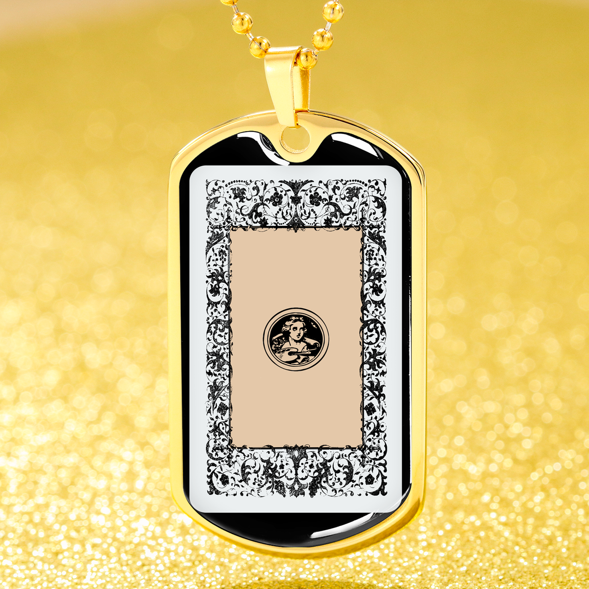 Tarot Card Necklace The Back Stainless Steel or 18k Gold Dog Tag 24"-Express Your Love Gifts