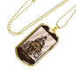 Tarot Card Necklace The Chariot Tarot Stainless Steel or 18k Gold Dog Tag 24"-Express Your Love Gifts