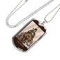 Tarot Card Necklace The Chariot Tarot Stainless Steel or 18k Gold Dog Tag 24"-Express Your Love Gifts