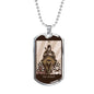 Tarot Card Necklace The Chariot Tarot Stainless Steel or 18k Gold Dog Tag 24"-Express Your Love Gifts