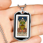 Tarot Card Necklace The Chariots Stainless Steel or 18k Gold Dog Tag 24"-Express Your Love Gifts