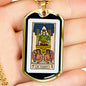Tarot Card Necklace The Chariots Stainless Steel or 18k Gold Dog Tag 24"-Express Your Love Gifts