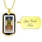 Tarot Card Necklace The Chariots Stainless Steel or 18k Gold Dog Tag 24"-Express Your Love Gifts