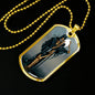 Tarot Card Necklace The Dark Aquarius Stainless Steel or 18k Gold Dog Tag 24"-Express Your Love Gifts