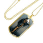 Tarot Card Necklace The Dark Aquarius Stainless Steel or 18k Gold Dog Tag 24"-Express Your Love Gifts
