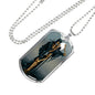 Tarot Card Necklace The Dark Aquarius Stainless Steel or 18k Gold Dog Tag 24"-Express Your Love Gifts