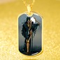 Tarot Card Necklace The Dark Aquarius Stainless Steel or 18k Gold Dog Tag 24"-Express Your Love Gifts
