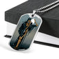 Tarot Card Necklace The Dark Aquarius Stainless Steel or 18k Gold Dog Tag 24"-Express Your Love Gifts