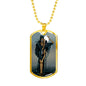 Tarot Card Necklace The Dark Aquarius Stainless Steel or 18k Gold Dog Tag 24"-Express Your Love Gifts