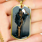 Tarot Card Necklace The Dark Aquarius Stainless Steel or 18k Gold Dog Tag 24"-Express Your Love Gifts