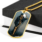 Tarot Card Necklace The Dark Aquarius Stainless Steel or 18k Gold Dog Tag 24"-Express Your Love Gifts