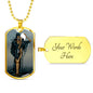 Tarot Card Necklace The Dark Aquarius Stainless Steel or 18k Gold Dog Tag 24"-Express Your Love Gifts