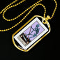 Tarot Card Necklace The Death Skeleton Stainless Steel or 18k Gold Dog Tag 24"-Express Your Love Gifts