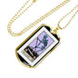 Tarot Card Necklace The Death Skeleton Stainless Steel or 18k Gold Dog Tag 24"-Express Your Love Gifts