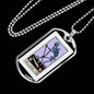 Tarot Card Necklace The Death Skeleton Stainless Steel or 18k Gold Dog Tag 24"-Express Your Love Gifts