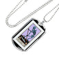 Tarot Card Necklace The Death Skeleton Stainless Steel or 18k Gold Dog Tag 24"-Express Your Love Gifts
