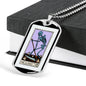 Tarot Card Necklace The Death Skeleton Stainless Steel or 18k Gold Dog Tag 24"-Express Your Love Gifts