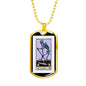Tarot Card Necklace The Death Skeleton Stainless Steel or 18k Gold Dog Tag 24"-Express Your Love Gifts
