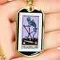 Tarot Card Necklace The Death Skeleton Stainless Steel or 18k Gold Dog Tag 24"-Express Your Love Gifts