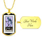 Tarot Card Necklace The Death Skeleton Stainless Steel or 18k Gold Dog Tag 24"-Express Your Love Gifts