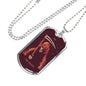 Tarot Card Necklace The Death Stainless Steel or 18k Gold Dog Tag 24"-Express Your Love Gifts