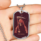 Tarot Card Necklace The Death Stainless Steel or 18k Gold Dog Tag 24"-Express Your Love Gifts