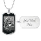 Tarot Card Necklace The Devil Dead Stainless Steel or 18k Gold Dog Tag 24"-Express Your Love Gifts