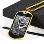 Tarot Card Necklace The Devil Dead Stainless Steel or 18k Gold Dog Tag 24"-Express Your Love Gifts