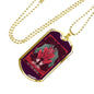Tarot Card Necklace The Devil Stainless Steel or 18k Gold Dog Tag 24"-Express Your Love Gifts